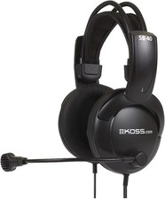 Koss SB40 Communication Computer Headsets Black Gold Wired Built in Microphone