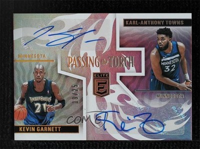 2020 Donruss Elite 19/25 Karl-Anthony Towns Kevin Garnett #PTT-KGK Auto HOF 1ok1