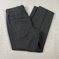 Vintage Armani Collezioni Pants Mens 35x30 Gray Flat Front Wool Trousers