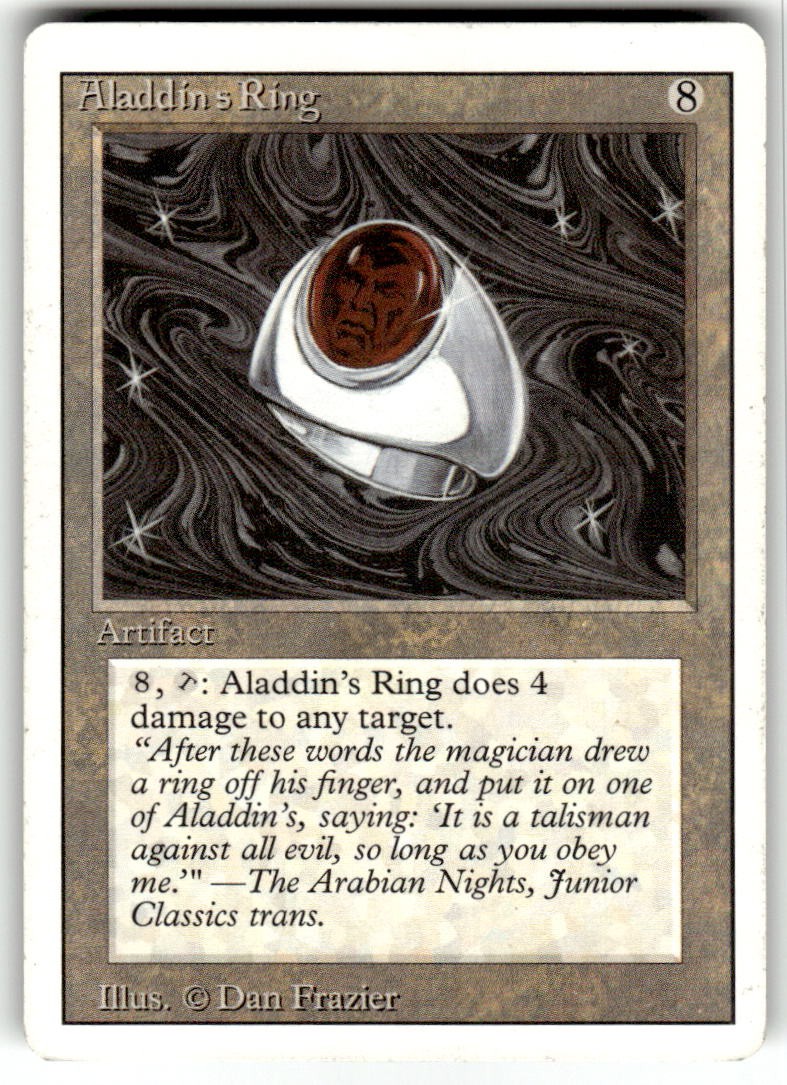 Aladdin's Ring Rare Revised Edition Magic: The Gathering Moderately Played