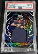 PSA 10 RC JSY /199 CJ STROUD UNBREAKABLE MEMORABILIA ⚡ROOKIE PATCH 2023 Obsidian