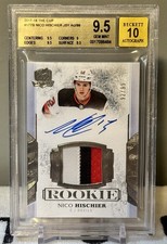 Nico Hischier 2017-18 Upper Deck The Cup RPA Rookie Patch Auto /99 BGS 9.5