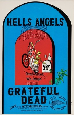 1970 Grateful Dead Hells Angels Anderson Theater 12x18 Concert