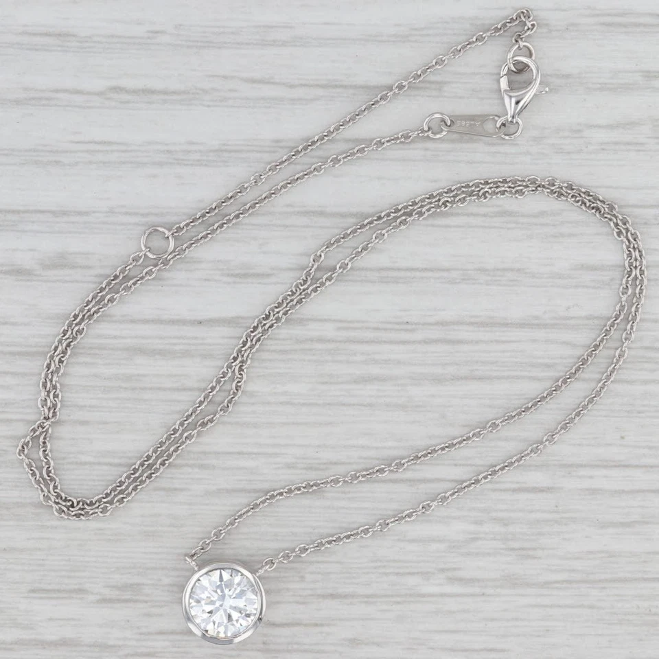 New 1.50ct Lab Grown Diamond Pendant Necklace 14k White Gold 16" 18" E VS1 IGI - Image 3 of 4