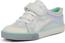 See Kai Run Kristin Fan Favorite Sneakers Silver Metallic Toddler Girls Size 7
