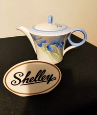 SHELLEY BLUE IRIS 12384  TEAPOT  - ART DECO