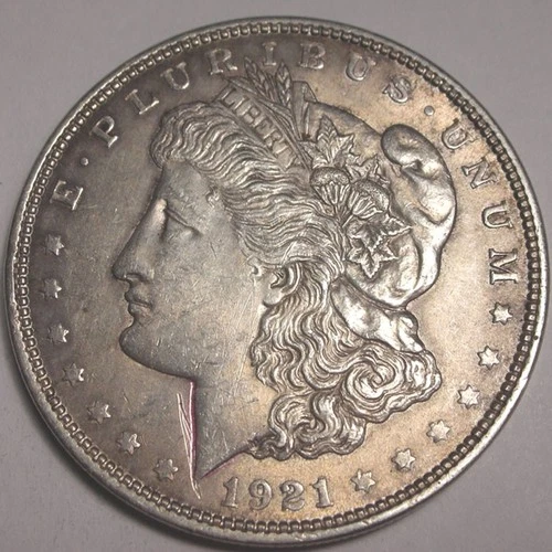 1921 MORGAN SILVER DOLLAR. PHILADELPHIA MINT