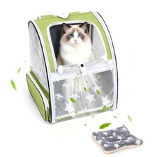 Cat Backpack Carrier with Washable Bed Mat Breathable Cat Carrier Large Space...