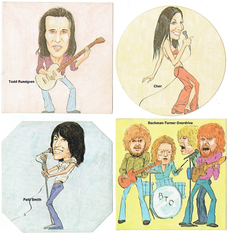 1976 ROCKSTIX STICKERS - Rock Stars & Groups ~ Lot 8 different ~ Cher