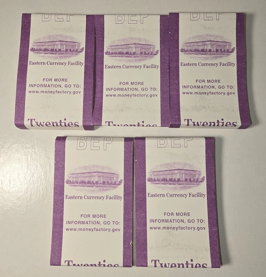 5 BEP Currency Money Cash Straps Total -From 2006 $20 ($20000)  BEP Brick - Image 4 of 4