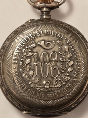 Regiment 108, " Prinz Georg " um 1900 Silber Herren Taschenuhr MUSEUM Rarität
