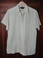 Guayabera Yucateca Deluxe Presidencial Shirt Mens Large L Cuban Mexican Camp