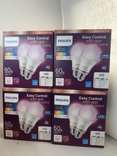NEW Philips Wiz 8-Pack Bundle A19 LED Wi-Fi Smart Bulbs Full Color 800 Lumens