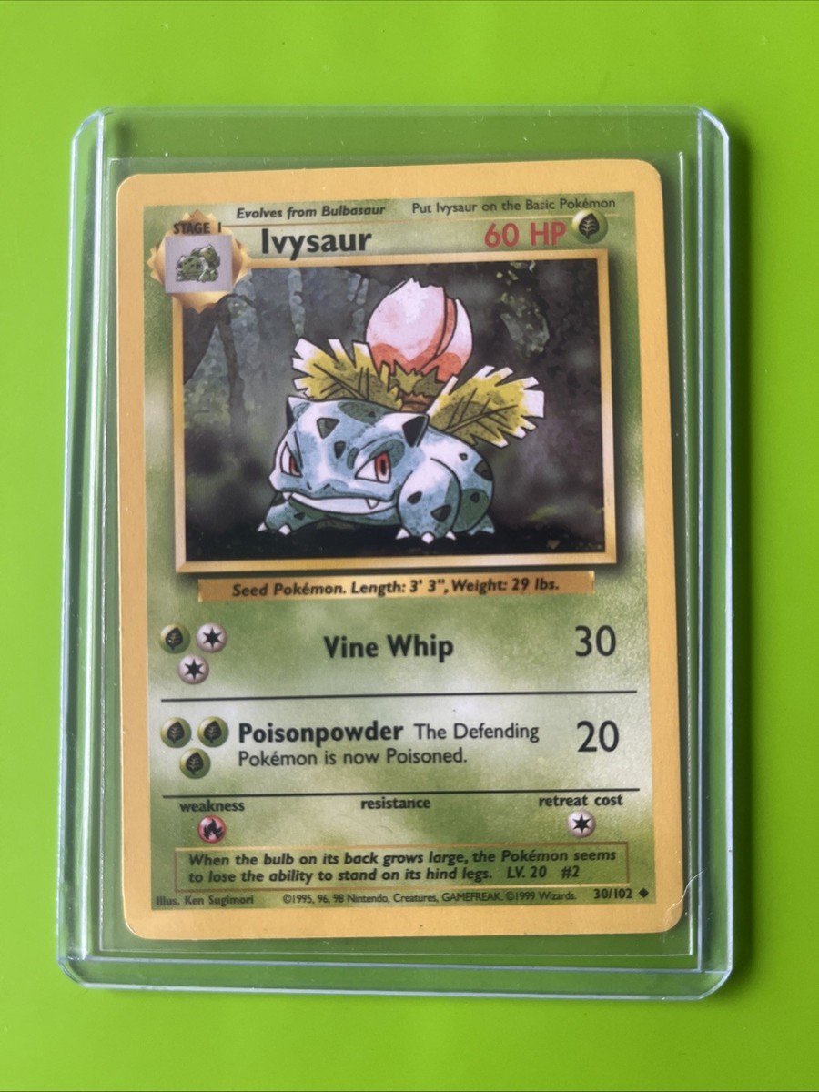 1999 ivysaur pokemon card value Pokémon Base Set 30/102 Uncommon Regular Vintage WOTC Stage 1 TCG Card Number / Rarity SOLD] Pokemon TCG Graded Card: