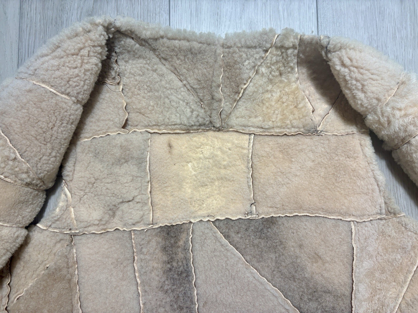 Vintage 70s Shearling Patchwork Vest Western Ranc… - image 6