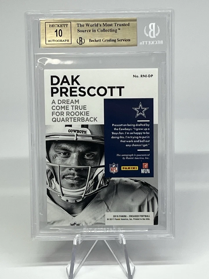 Dak Prescott Rookie Auto #d/75 BGS 9.5 10 2016 Panini Encased Notable Signatures - Image 4 of 4