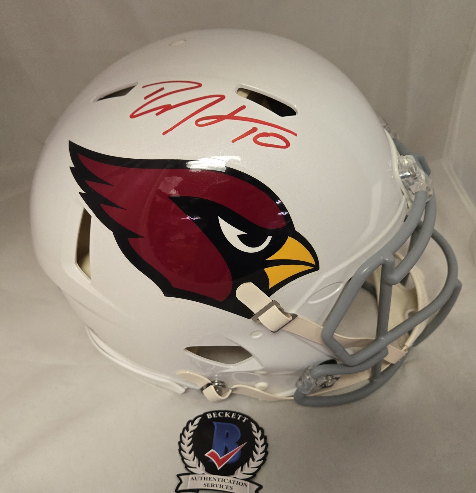 DeAndre Hopkins Autographed Signed Arizona Cardinals Authentic Full Size Speed Helmet Cardinals Beckett Auto 