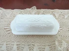 Vintage Imperial White Milk Glass Covered Butter Dish Grape Design, Shakers Incl