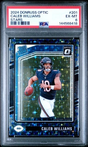 2024 PANINI DONRUSS OPTIC STARS #201 CALEB WILLIAMS ROOKIE RC PSA 6