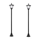 2 x Solar powered Lantern Lamp Post Lights 1.4m high, indoor or outdoor, gardens