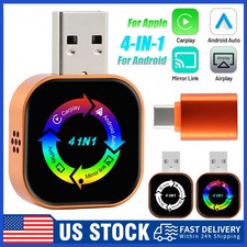 2026 Newest 4 IN 1 CarPlay Adapter Wireless CarPlay Auto Mirror Link Plug  Play
