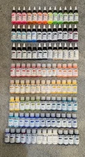 🔥 Lot of 105 🔥 GOLDEN FLUID ACRYLIC & HIGH FLOW PAINT BOTTLES 1 oz ☆ALL NEW☆