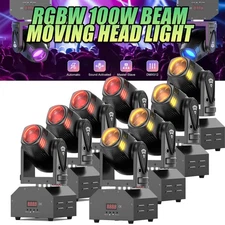 Uking 100W LED Moving Head Stage Light RGBW 1/2/4pcs Beam Light DMX Disco Party