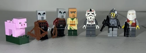 LEGO Mini Figures Mixed Lot of 7 Minecraft and Star-wars Toys