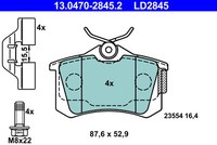 ATE 13.0470-2845.2 Bremsbelagsatz, Scheibenbremse FüR , Renault