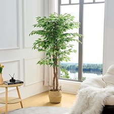 Artificial Ficus Tree with Sturdy Nursery Pot, 5FT Faux Silk Plant for Indoor...