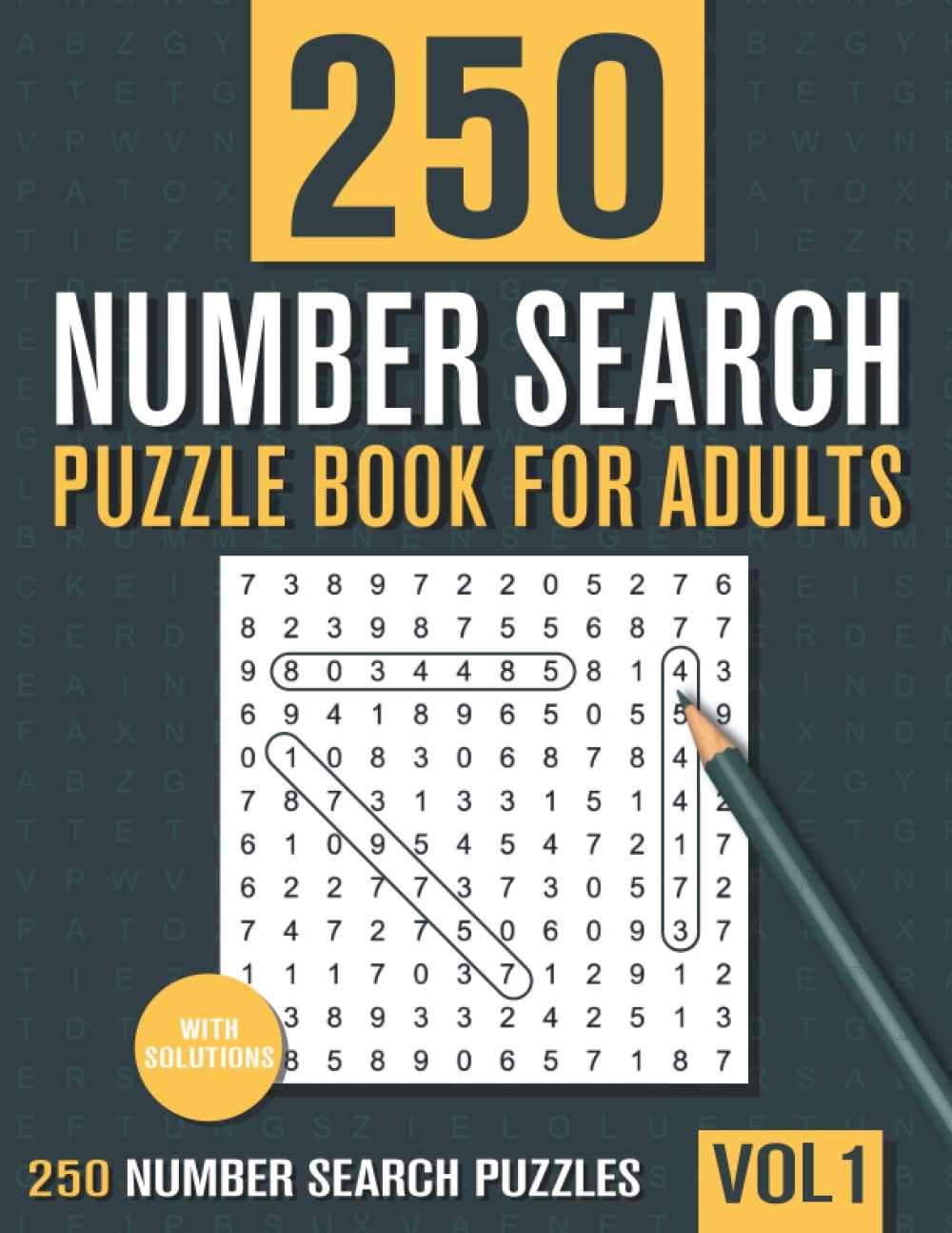 250 Number Search Puzzle Book for Adults: Big Puzzlebook with Number Find Puzzl
