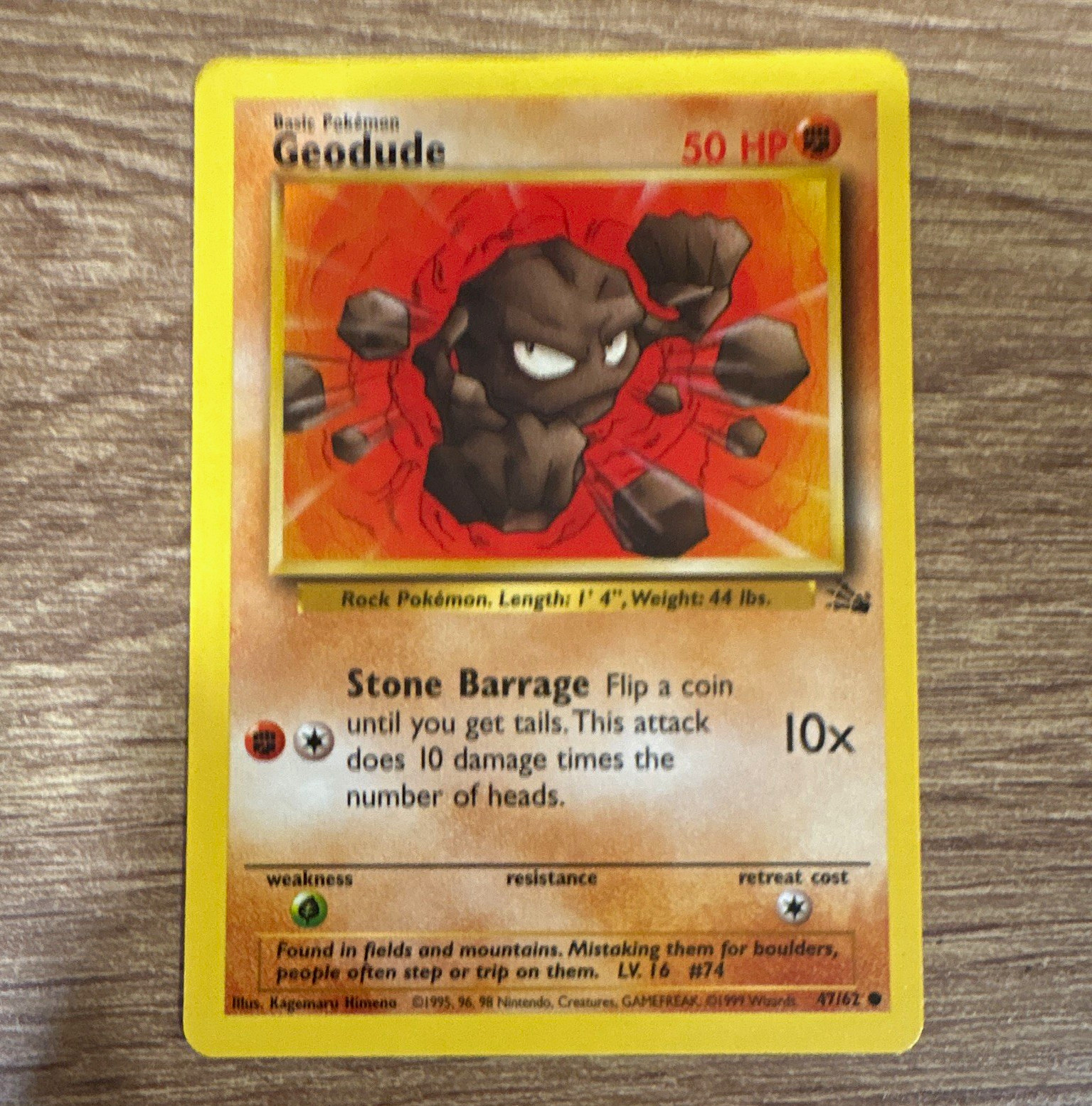 The Pokémon Company Geodude Fossil 47/62 English Common Regular 50HP