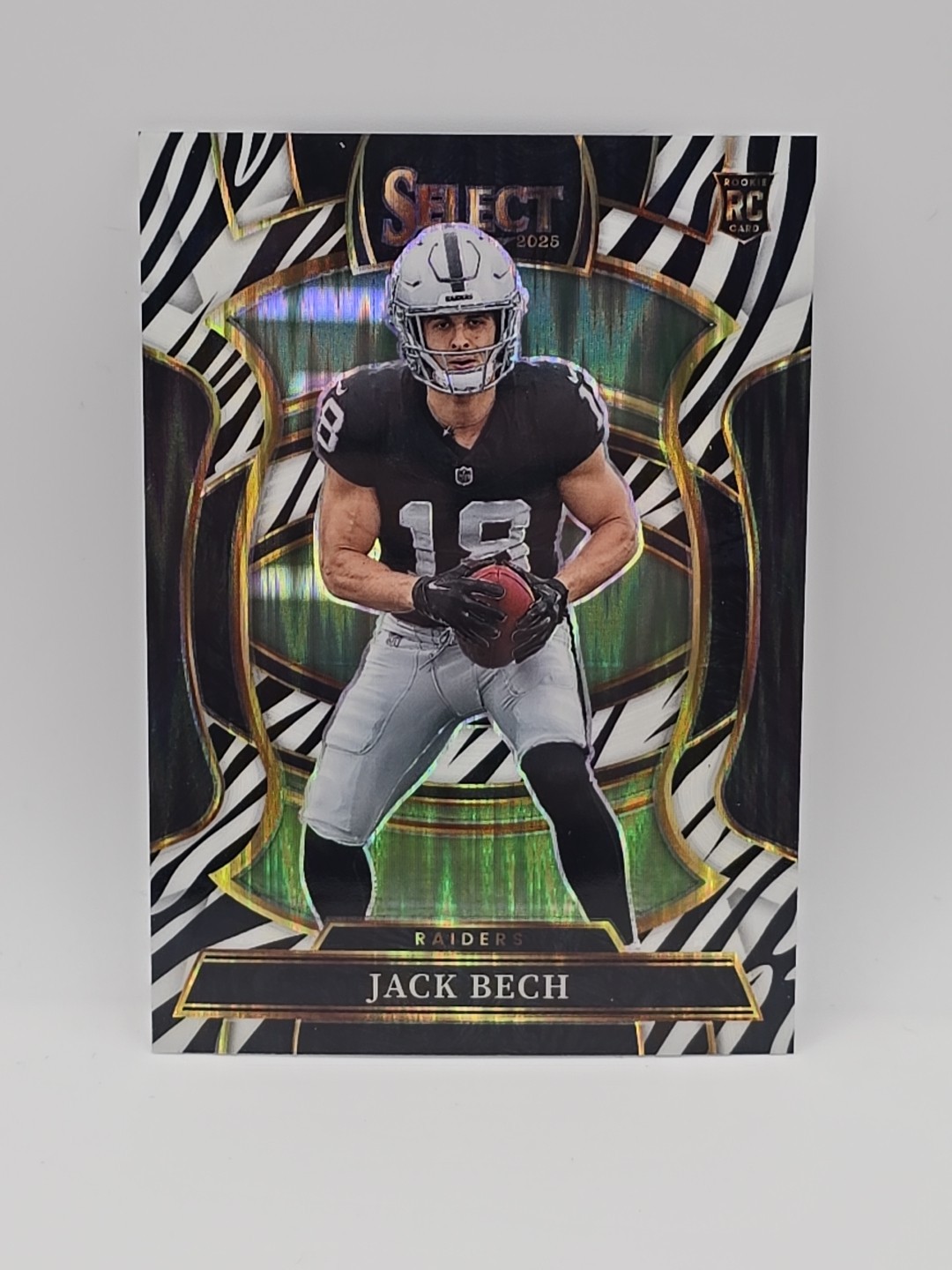 JACK BECH 2025 Panini Select Rookie Concourse Zebra Prizm CASE HIT RAIDERS🔥