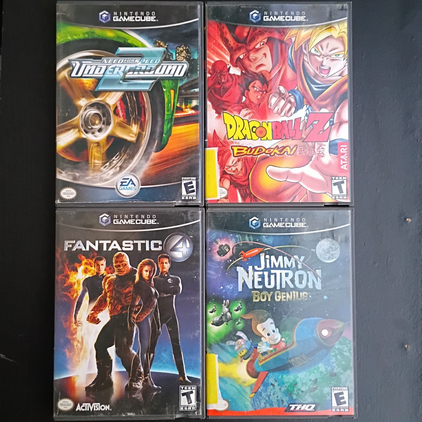 4 Complete in Box Nintendo GameCube Games: NFS Underground 2, DBZ Budokai-Tested