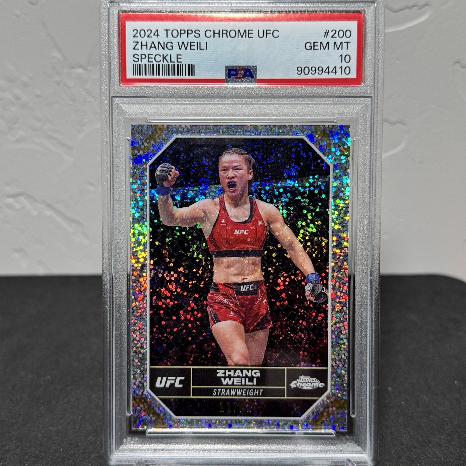 2024 Topps Chrome UFC Zhang Weili #200 Speckle /299 - PSA 10 - Pop 2
