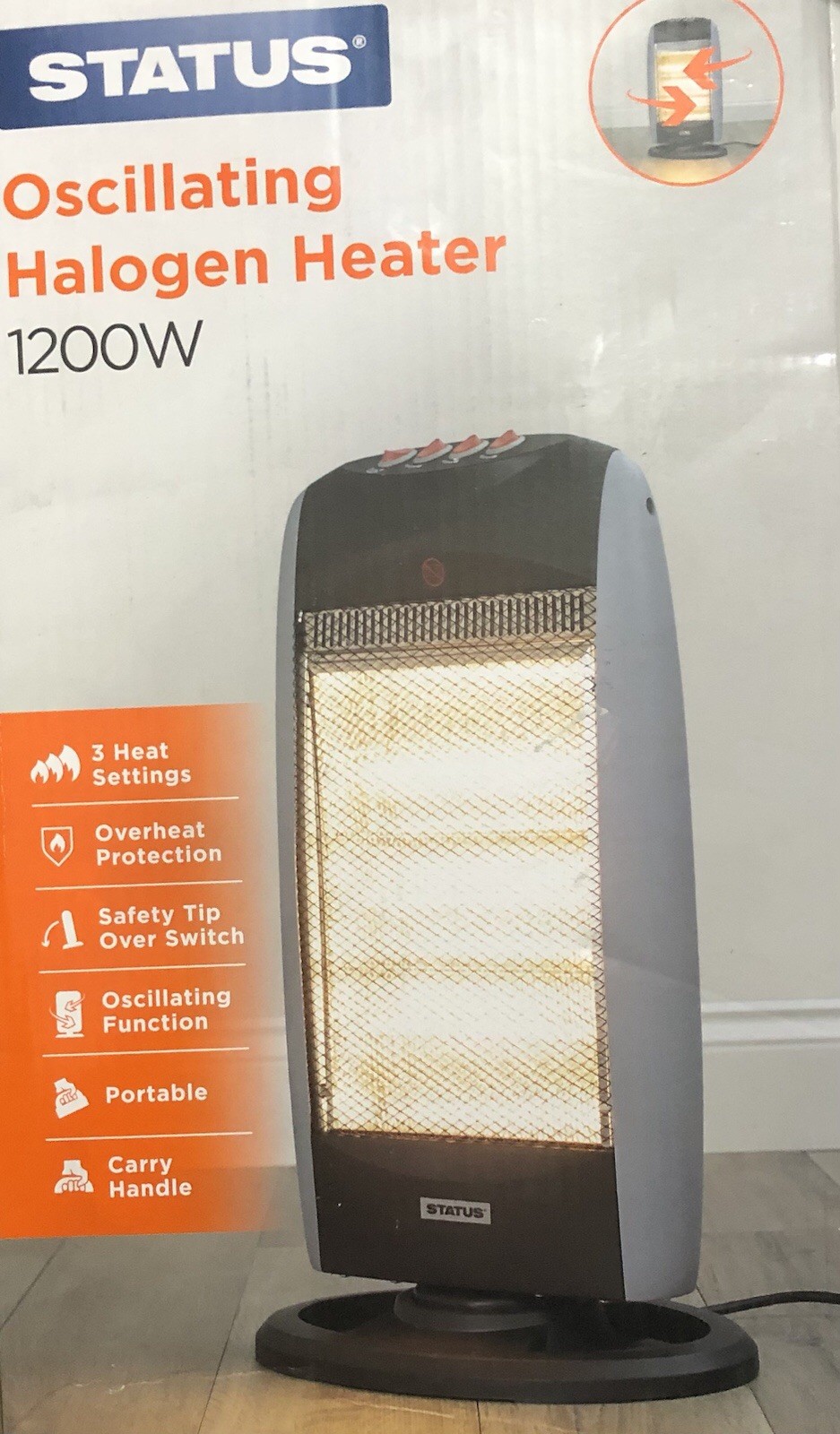 Oscillating Halogen Heater 1200W