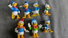 Vintage Walt Disney Vinyl Toy Figures Donald DUCK DAISY DUCK X 7 Vintage 1990s