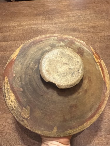 Early French Tourne Omelette Turner Pottery Ware Plate Provence Footed Bowl 8.75 - Picture 8 of 24