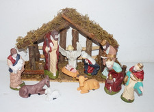 A Treasury Of Gifts Porcelain Nativity Manger Set Wood Creche 11pc