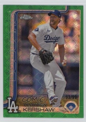 2025 Topps Chrome Logofractor Edition Green Refractor 63/99 Clayton Kershaw 06l3