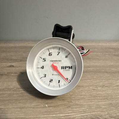 Equus Performance Back-Lit Tachometer Gauge 0-8000 RPM White Face Silver Bezel