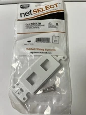 HUBBELL PREMISE WIRING Net Select NS612W Outlet Frame,2 Port /white