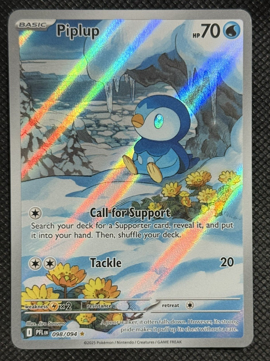 Piplup Illustration Rare ME02: Phantasmal Flames 098/094 NM