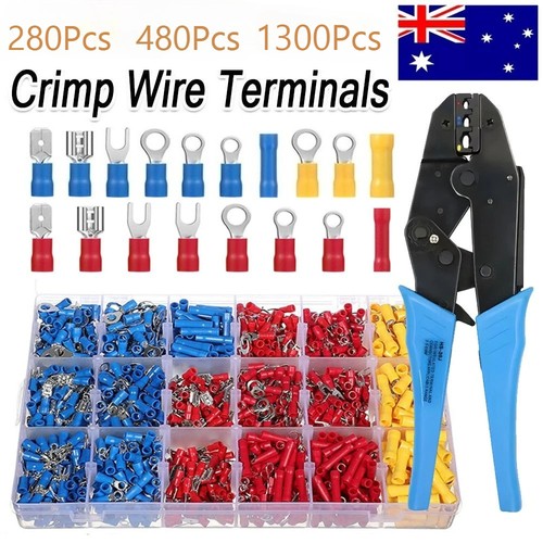 Gl Terminals Set 1300Pcs Insulated Electrical Wire Terminals Crimp Spade Connectors ...