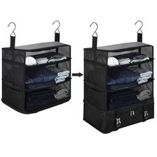 Portable Hanging Travel Shelves, Upgraded Premium Durable Oxford Packing Cube...