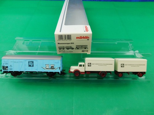 Märklin H0 48110 Museumswagen 2010  WMF mit LKW Krupp-Mustang & Anhänger | Condition: Gebraucht