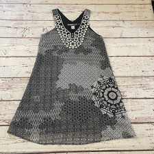 Desigual by Christian Lacroix Gray Designer Floral Shift A-Line Dress Size 42