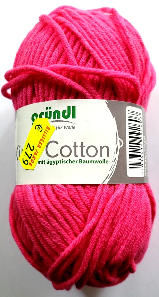 Gründl King Cotton pink 50g 78m Farbe: 3360-07 55% Polyacryl, 45% Baumwolle