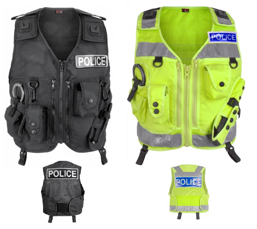 Niton Tactical Patrol Vest -Black/Hi Vis  Police/Military/Cadet/Security/Prison