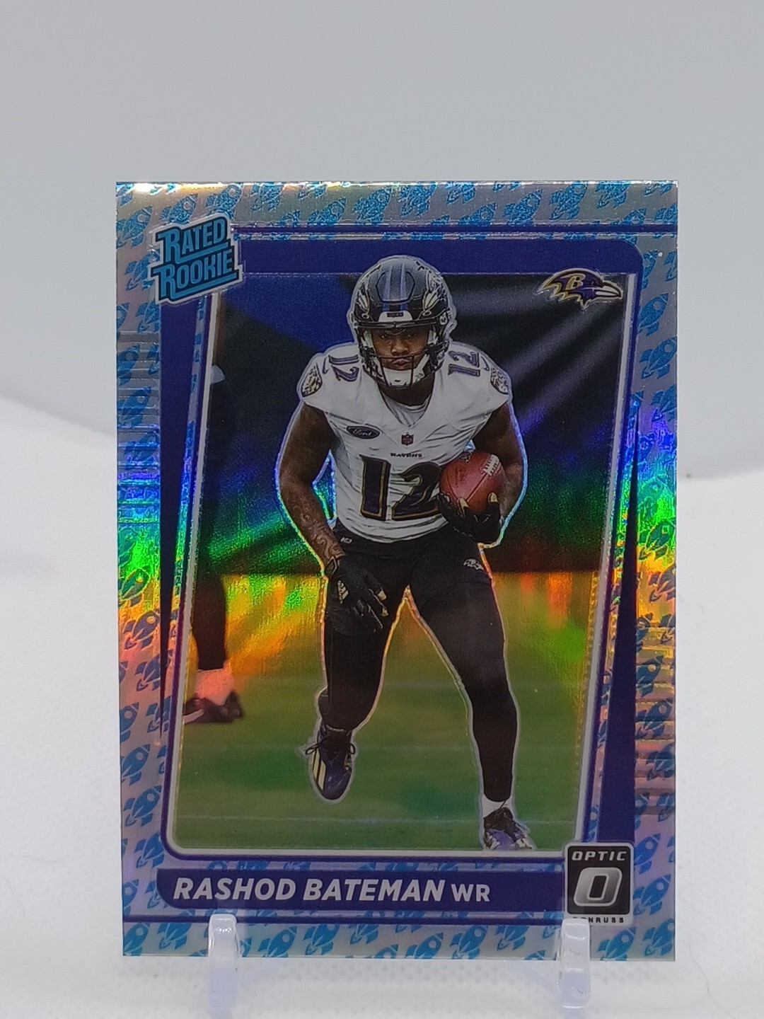 Rashod Bateman 2021 Donruss Optic Rocket Emoji SSP Case Hit #210 RC Ravens Mint